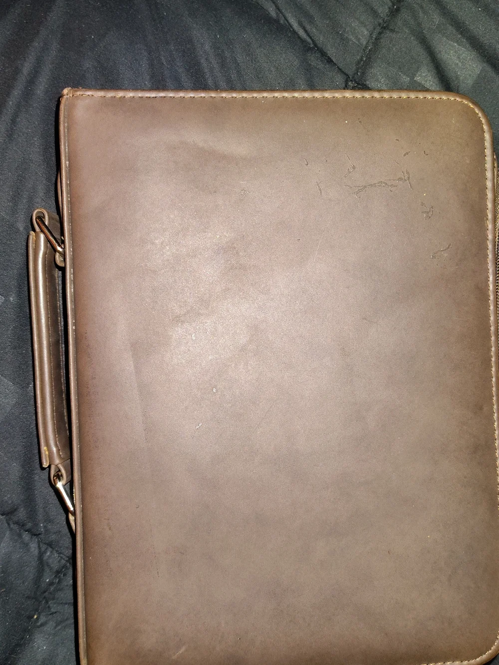 Leather Briefcase Messenger Bag - Brown
